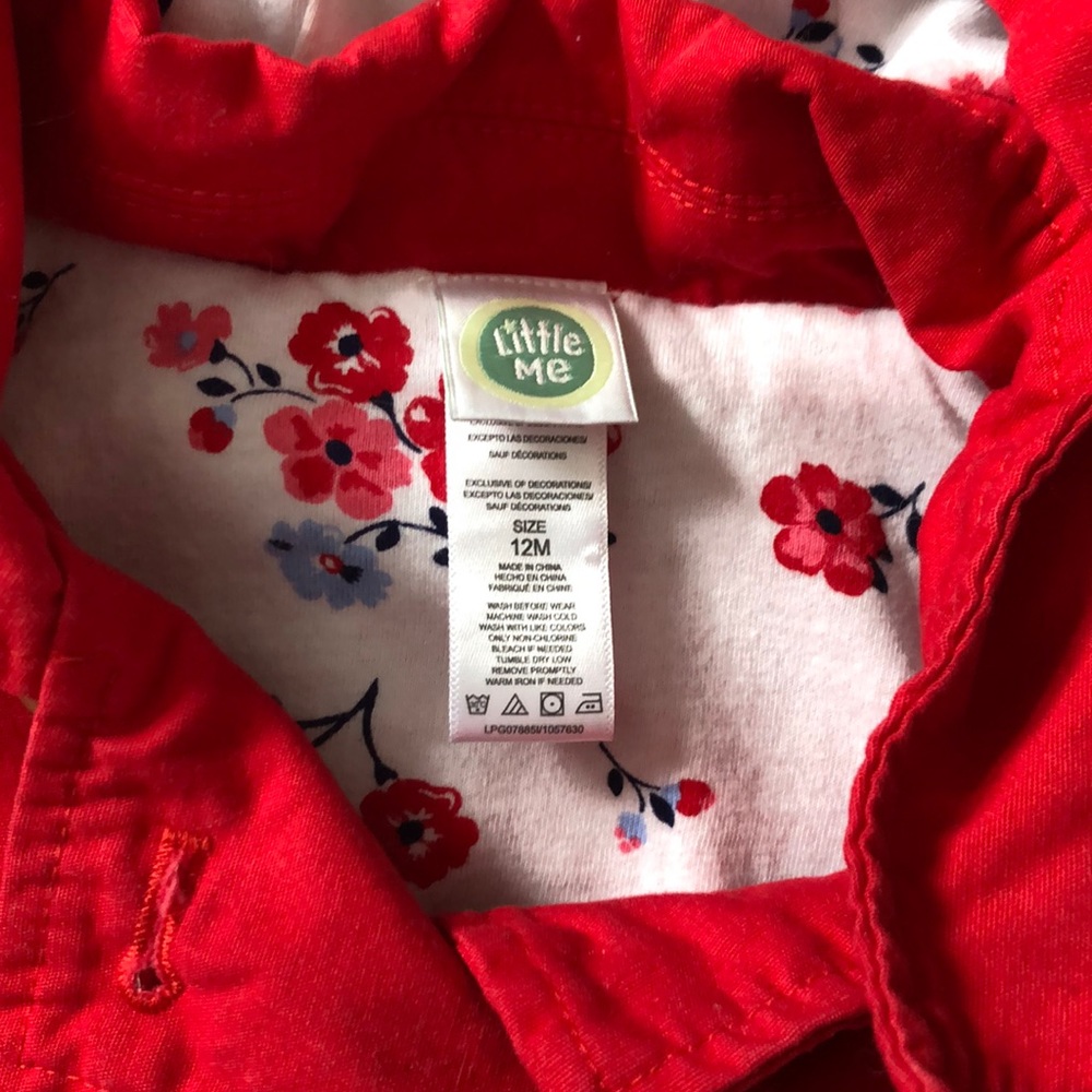 Like New Red Button Front Light Jacket - Picture 5 of 5